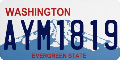 WA license plate AYM1819
