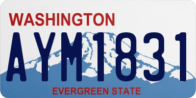 WA license plate AYM1831