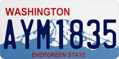 WA license plate AYM1835