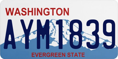 WA license plate AYM1839