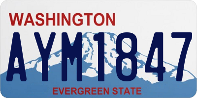 WA license plate AYM1847