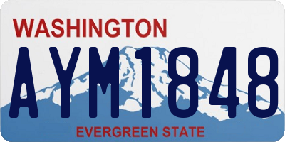 WA license plate AYM1848