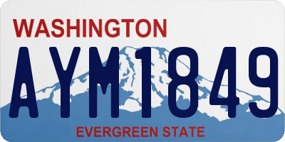 WA license plate AYM1849