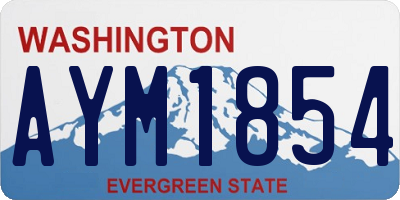 WA license plate AYM1854