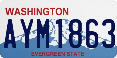 WA license plate AYM1863