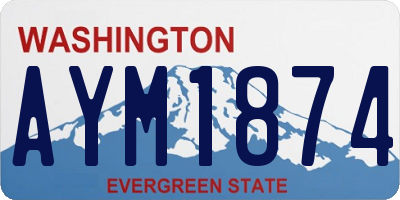 WA license plate AYM1874