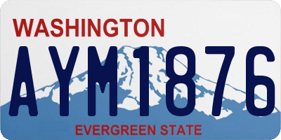WA license plate AYM1876