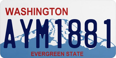 WA license plate AYM1881