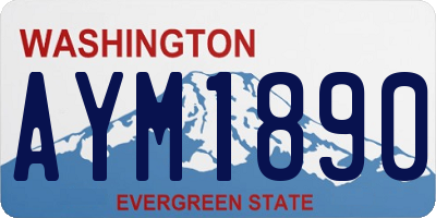 WA license plate AYM1890