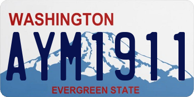 WA license plate AYM1911