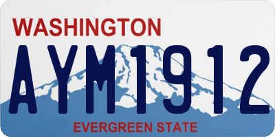 WA license plate AYM1912