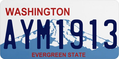 WA license plate AYM1913