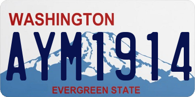 WA license plate AYM1914