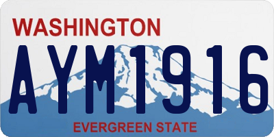 WA license plate AYM1916