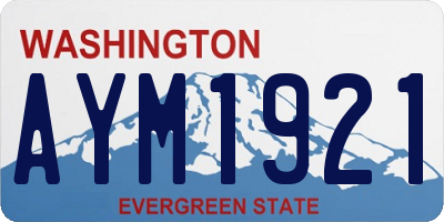 WA license plate AYM1921