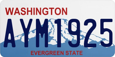 WA license plate AYM1925