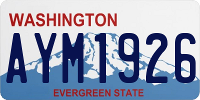WA license plate AYM1926