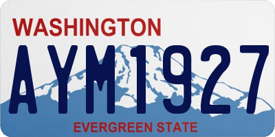 WA license plate AYM1927