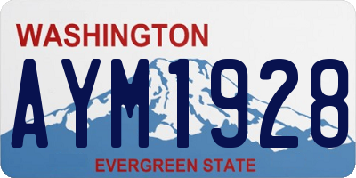 WA license plate AYM1928