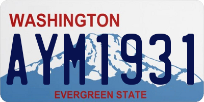WA license plate AYM1931