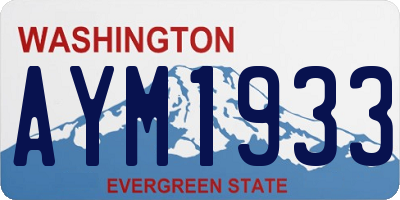 WA license plate AYM1933