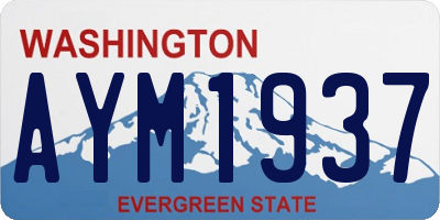 WA license plate AYM1937