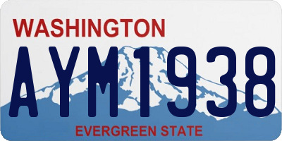 WA license plate AYM1938