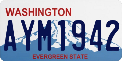 WA license plate AYM1942