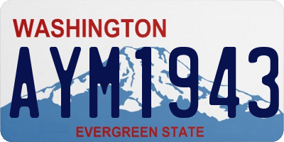 WA license plate AYM1943