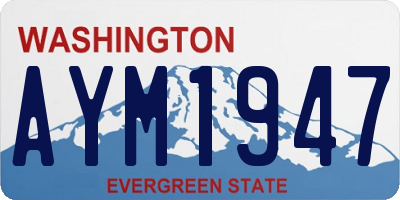 WA license plate AYM1947