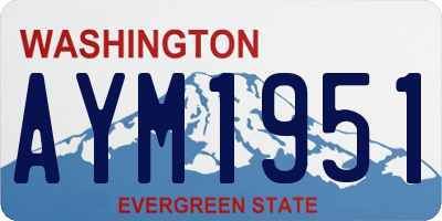WA license plate AYM1951