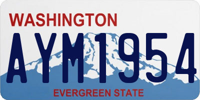 WA license plate AYM1954
