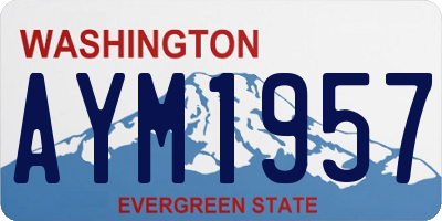 WA license plate AYM1957