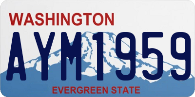 WA license plate AYM1959