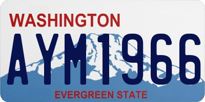 WA license plate AYM1966