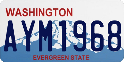 WA license plate AYM1968