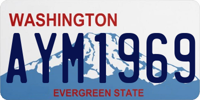 WA license plate AYM1969