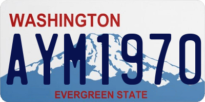 WA license plate AYM1970