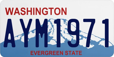 WA license plate AYM1971