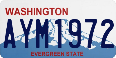 WA license plate AYM1972