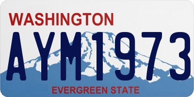 WA license plate AYM1973