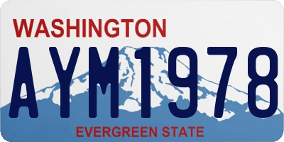 WA license plate AYM1978