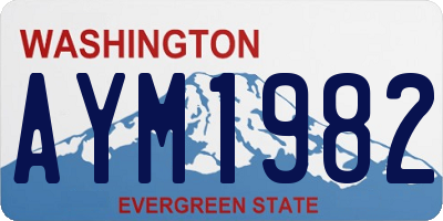 WA license plate AYM1982