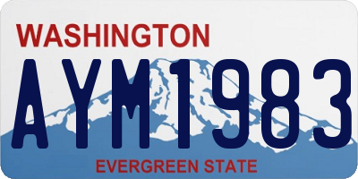 WA license plate AYM1983