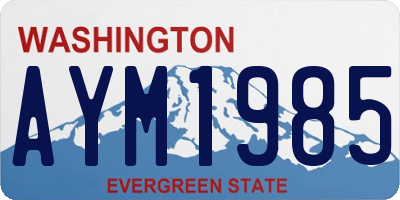 WA license plate AYM1985