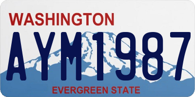 WA license plate AYM1987