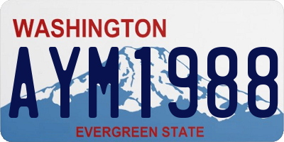 WA license plate AYM1988