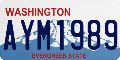 WA license plate AYM1989