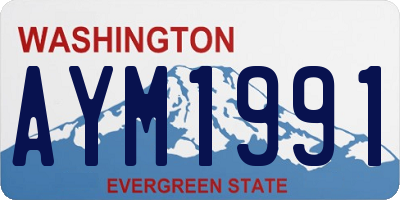 WA license plate AYM1991