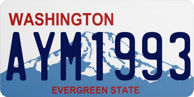 WA license plate AYM1993